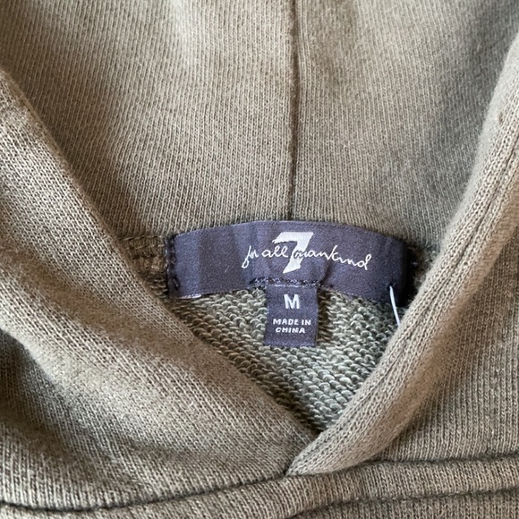 7 For All Mankind Green Hooded Long Sleeve Oversized Sweatshirt Dress - Picture 7 of 13